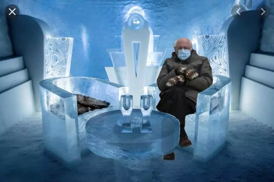 Cold Bernie Memes  Sweden'S Ice Hotel