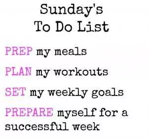 Fitness Goals  Sunday List