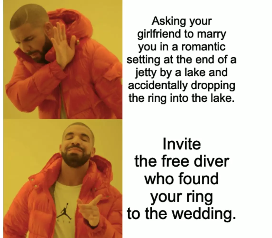 Free Diver Finds Lost Engagement Ring Meme