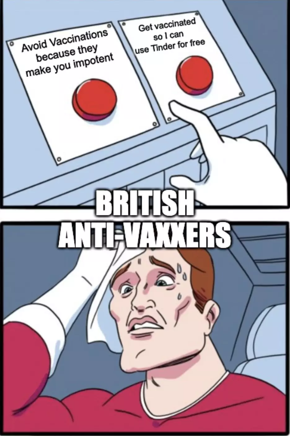 British Anti Vaxxers Dilemma Meme