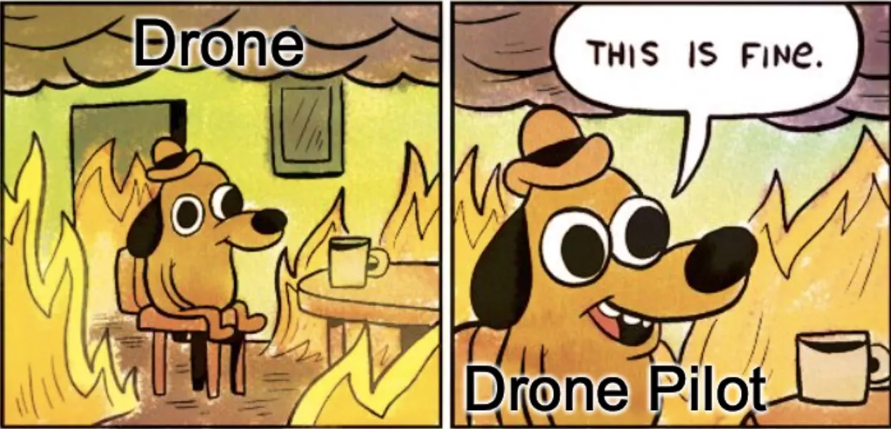 Drone Flies Into Lava Meme