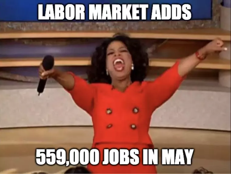 Labor Markets Add 559000 Jobs Meme