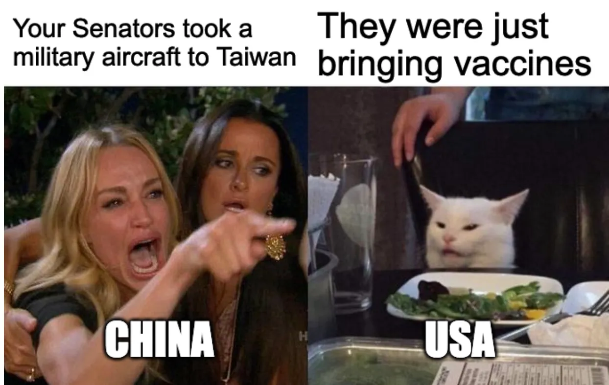 Senators Take Military Flight To Taiwan Meme