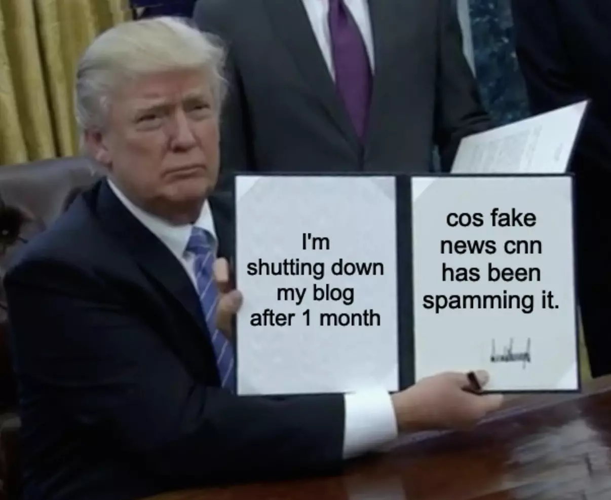 Trump Shutting Down Blog Meme