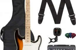 The Gorgeous Fender Squier Affinity Stratocaster Base Guitar  2Color Sunburst Bundle