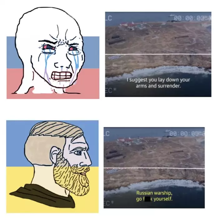 Funny Ukraine War Memes  Snake Island Last Words