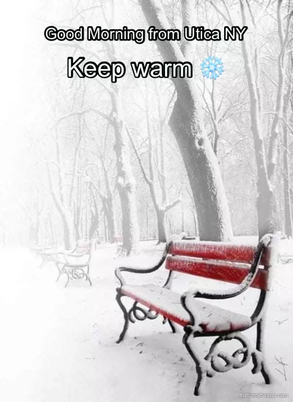 Good Morning From Utica Ny... Keep Warm ❄️