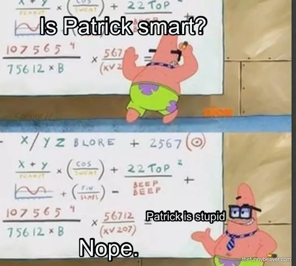 Patrick Is Stupid ... Is Patrick Smart?... Nope.
