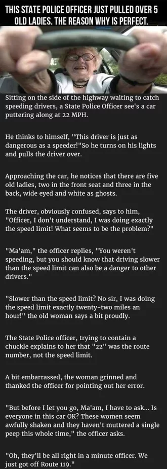 Funniest Story About Old Ladies Pulled Over By A Cop