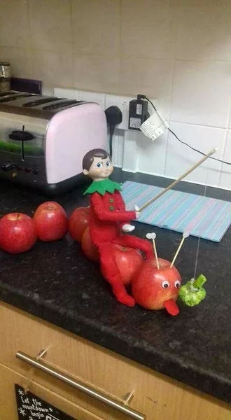 Elf On A Shelf   Apple Caterpillar