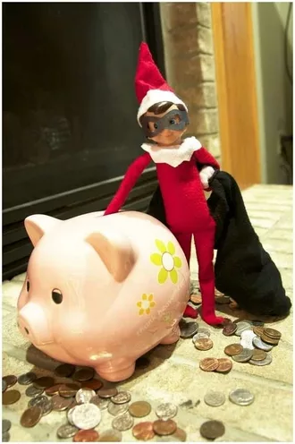 Elf On The Shelf  Stealing From The Piggy Bank