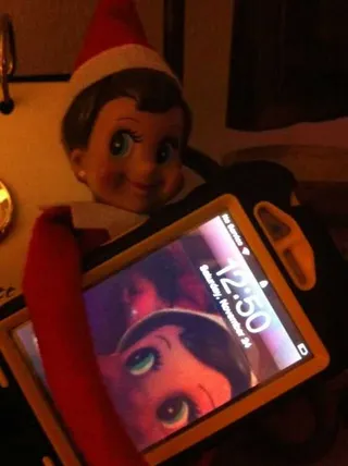 Elf On The Shelf Selfies On Ipad