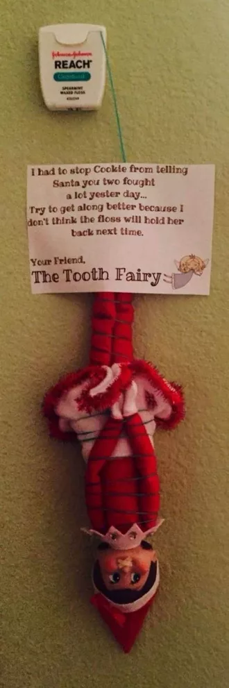 Elf On The Shelf Funny  Elf Tied Up By Tooth Fairy