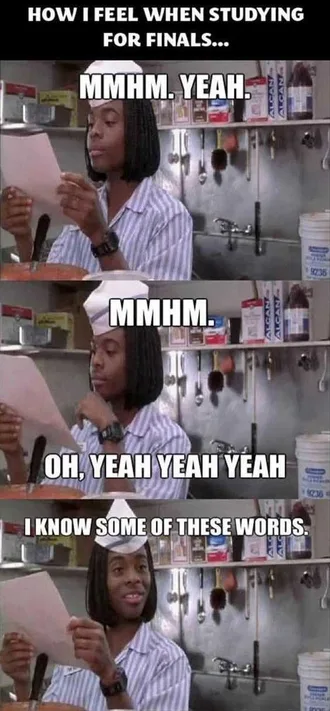 Finals Me Studying Words