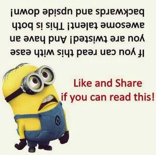 Minion Backwards Upside