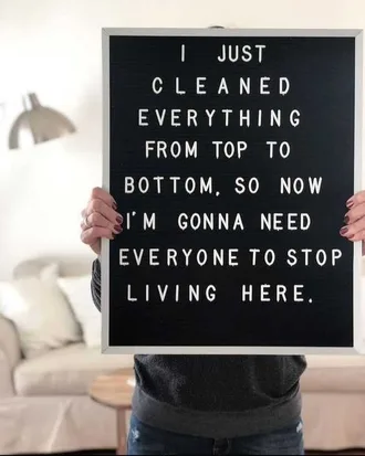 Funny Chores Letter Board Meme Cleaning