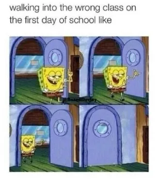 Funny Spongebob Walking Into
