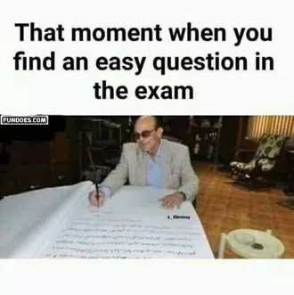 Meme Featuring And Old Man Writing In A Huge Book Captioned That Moment When You Find An Easy Exam Question