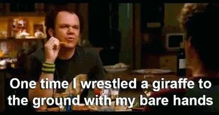 Funny Wrestled Giraffe