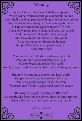 Poem-Wear-Purple Funny Poem About Friends Getting Old