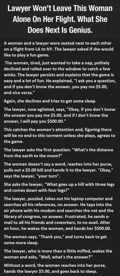 Funny Story To Tell On A Plane To Get Peace And Quiet