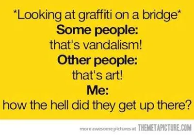 Looking At Graffiti On A Bridge