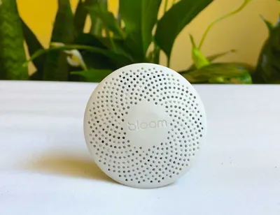 Close Up Shot Of The Bloom Portable Air Quality Monitor