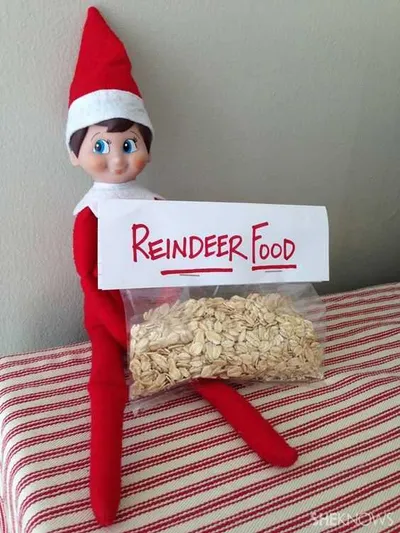 Elf On The Shelf Cute  Stealing Muesli As Reindeer Food.