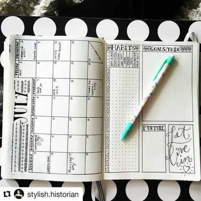 Bullet Journal Ideas  Month Layout Template