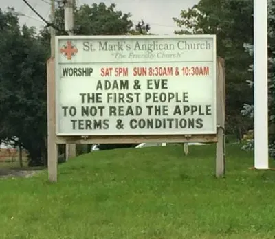 Funny Church Signs Apple Terms And Conditions