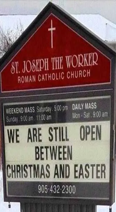 Funny Church Sign Open For Business