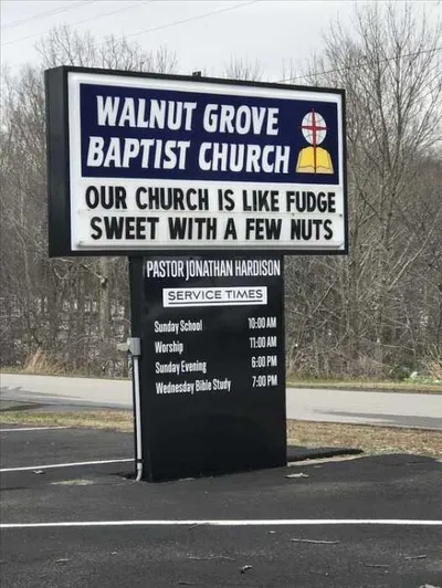 Funny Church Signs Fudge And Church