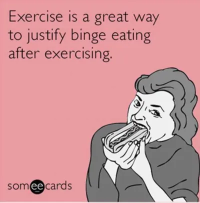 Binge Eating Rewards Exercising Meme