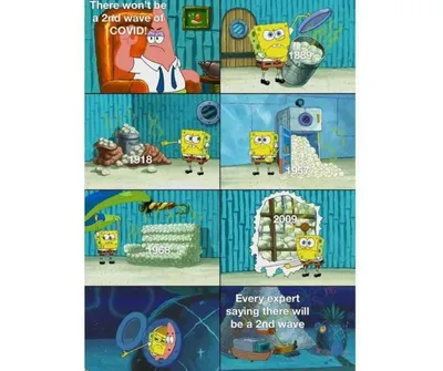 Spongebob Squarepants Meme About Second Wave Of Covid19