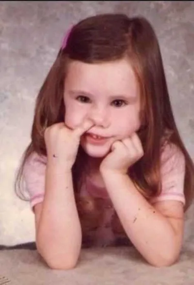 School Photo Fail With Her Finger In Nose At The Wrong Time