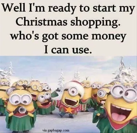 Funny Minions Meme About Broke At Christmas
