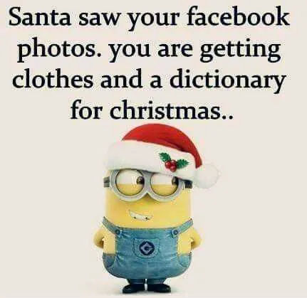 Snarky Christmas Themed Minion Quote