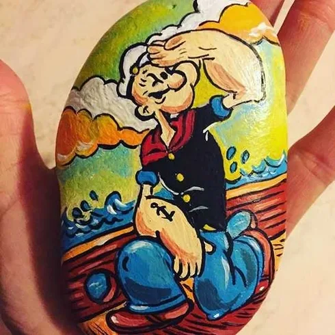 Painted Rock Idea Easy Popeyes