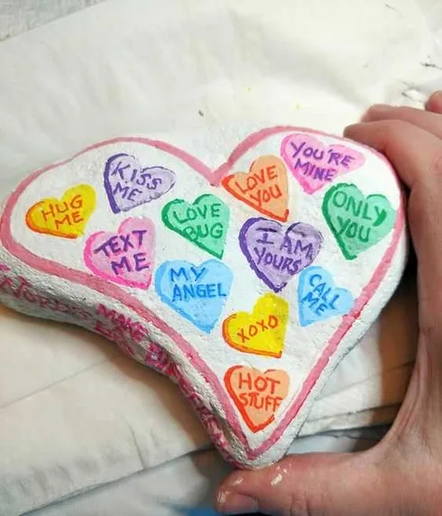 Painted Rock Ideas Easy Valentine Rock