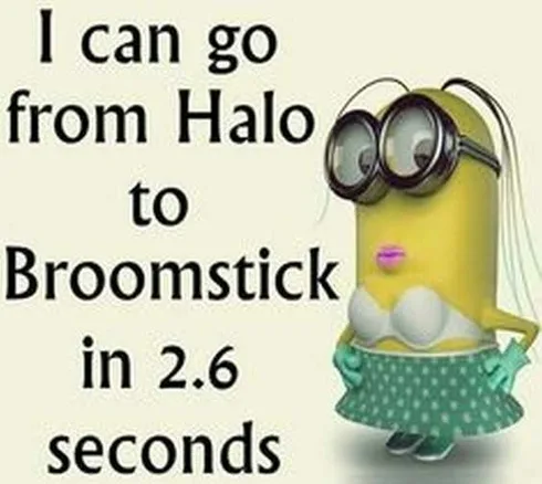 Minions Memes Funny Halo Broomstick