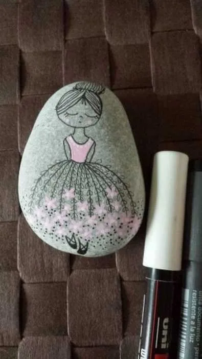 Painted Rock Design Easy Ballerina