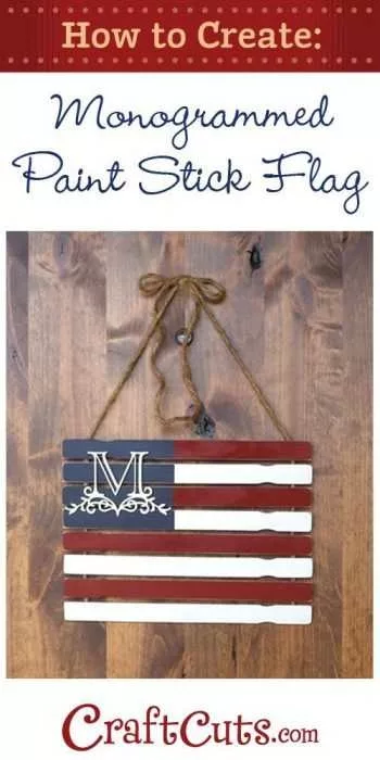 Diy Monogram  Paint Stick Flag