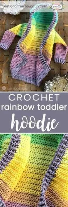Rainbow Toddler Hoodie Funny Crochet Patterns
