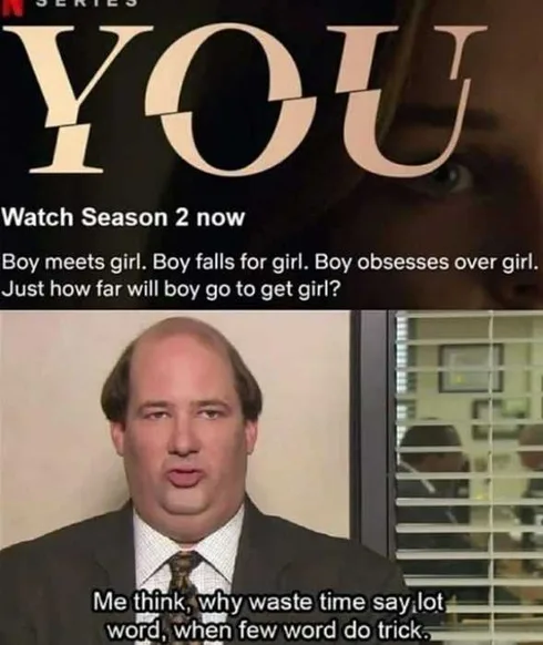 You-Why-Words Joe Goldberg Memes You Season Summary In 4 Sentences Meme