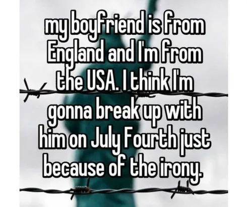American-4Th-Of-July Whisper About An American Girl Wanting To Break Up With Her British Boyfriend On 4Th Of July Meme