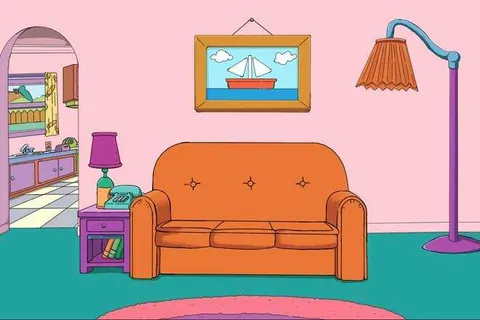 Best-Zoom-Background-41 Zoom Background Featuring The Simpson's Living Room