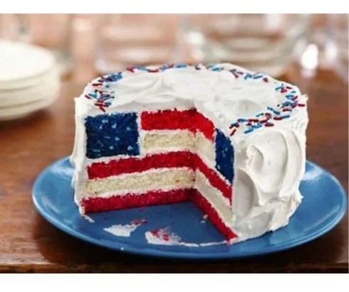 Meme Of Cake Featuring Stars And Stripes On Inside