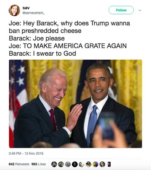 Tumblr_6Bcb4Fec34A32A799Ea9D37044B0400B_C08F68Dc_640 Obama And Biden Memes Banning PreShredded Cheese