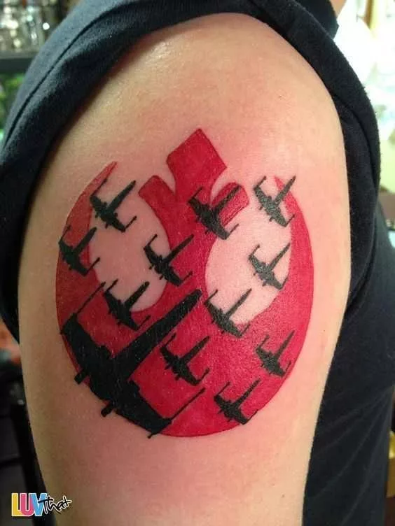 Rebel Alliance Tattoos On Legs
