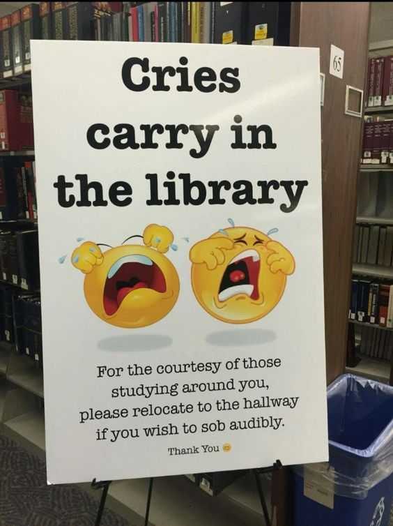 Finals Library Sign